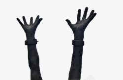黑色张开双手的雕塑素材