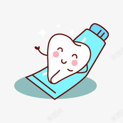 牙膏和牙齿png免抠素材_新图网 https://ixintu.com 手绘 牙膏 牙齿 白牙