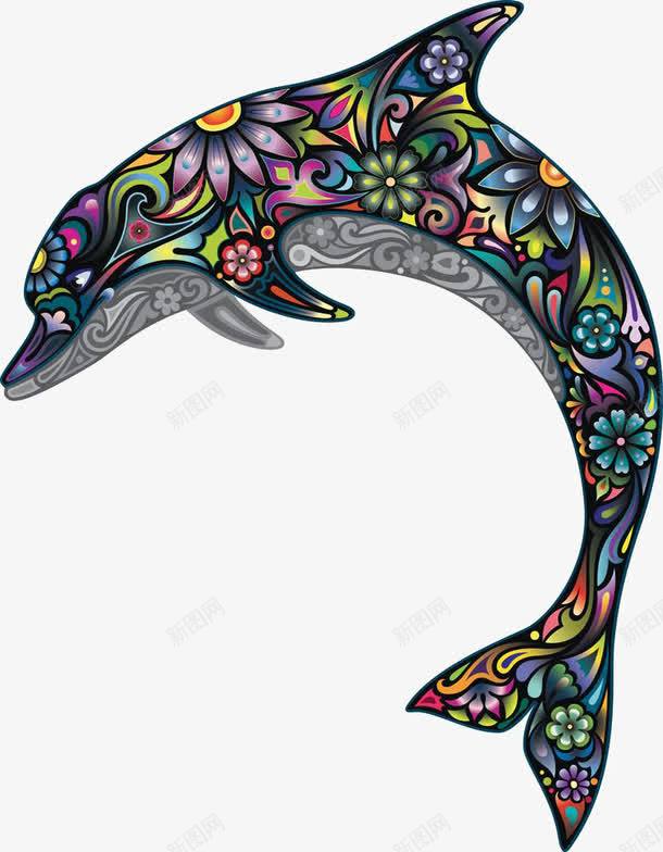 中国风经典纹理海豚图标png_新图网 https://ixintu.com logo 中国风 海豚 简约