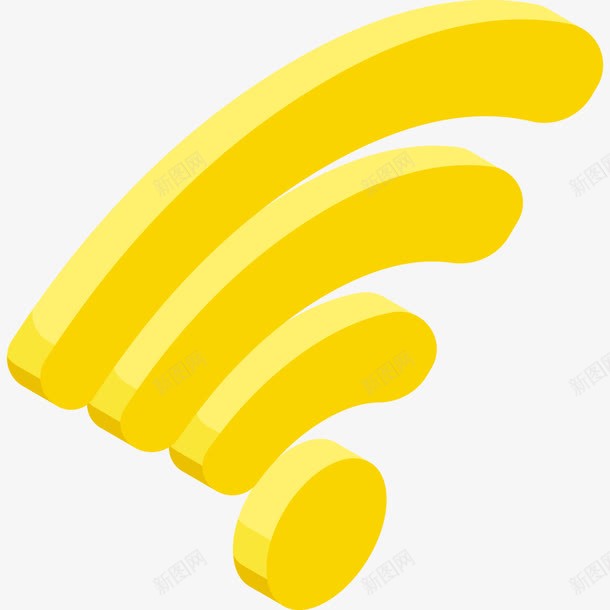 无线网信号图标png_新图网 https://ixintu.com 信号 卡通 图案 手绘 无线网 符号 简图 黄色