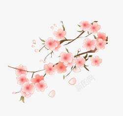 卡通手绘粉色的花卉素材