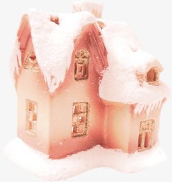 白雪城堡白雪橙色房子高清图片