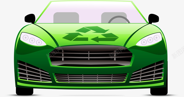 绿色环保卡通汽车图图标图标