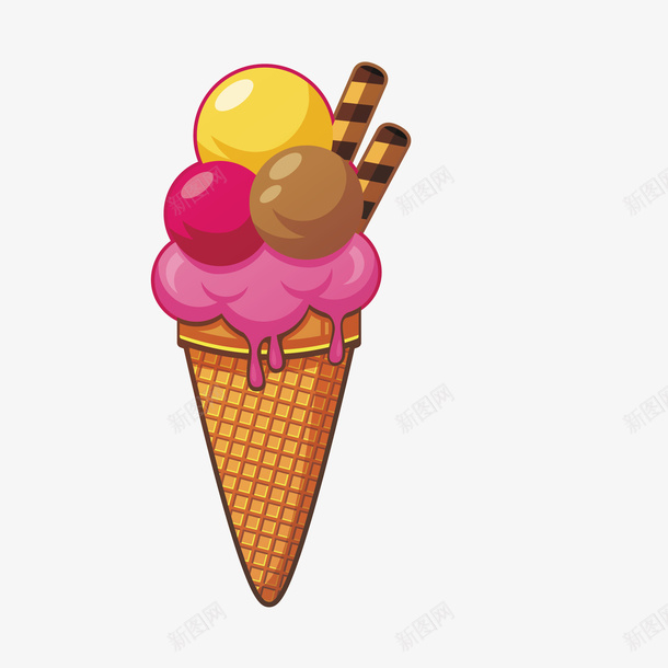 手绘彩色冰淇淋png免抠素材_新图网 https://ixintu.com 冰淇淋 冰激凌 冷饮 夏日冷饮 广告设计 甜筒 美味 设计