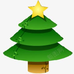 圣诞树五角星图标图标