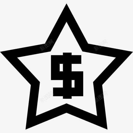 明星的轮廓与美元符号在图标png_新图网 https://ixintu.com 商业 明星 标志 电子商务 美元 轮廓