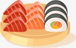 亚洲食物寿司迷你生鱼片矢量图高清图片