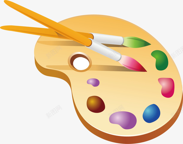 画笔和画板矢量图ai免抠素材_新图网 https://ixintu.com 画板 画画 画笔 艺术 矢量图