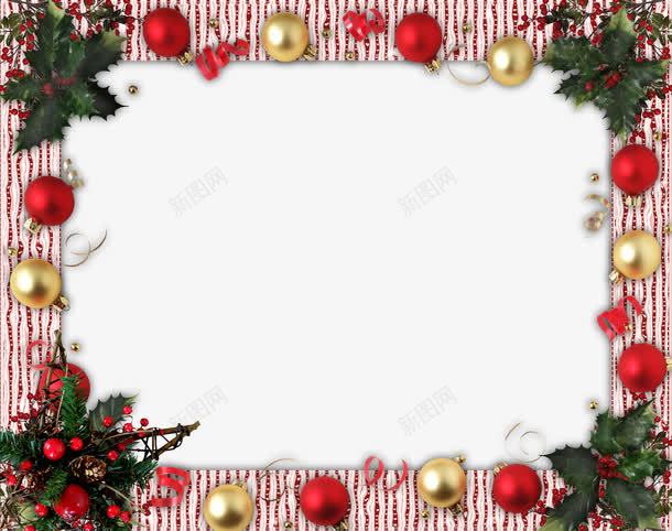 圣诞节日花朵装饰边框背景png免抠素材_新图网 https://ixintu.com 圣诞 背景 节日 装饰 边框