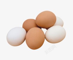 六颗红白鸡蛋素材