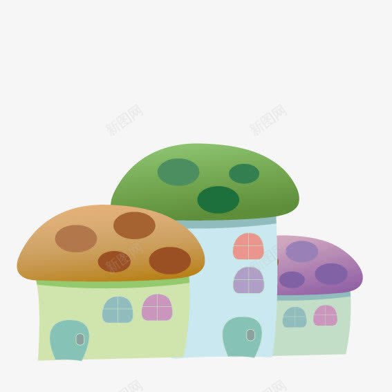 蘑菇城堡png免抠素材_新图网 https://ixintu.com 卡通 城堡 蘑菇
