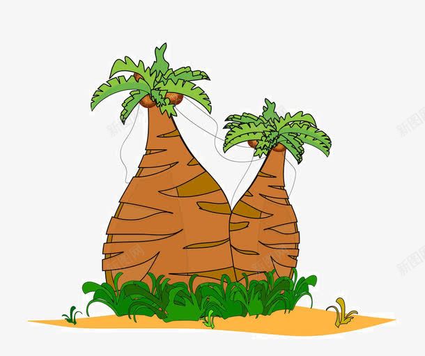 卡通椰子树png免抠素材_新图网 https://ixintu.com 免抠树 卡通 椰子树素材 草