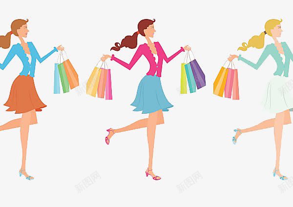 卡通双十一购物女人png免抠素材_新图网 https://ixintu.com 卡通购物女人 双十一购物狂欢节 双十二购物女人