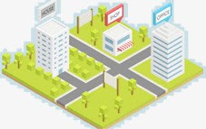 绿色手绘城市建筑地图png免抠素材_新图网 https://ixintu.com 地图 城市 建筑 绿色