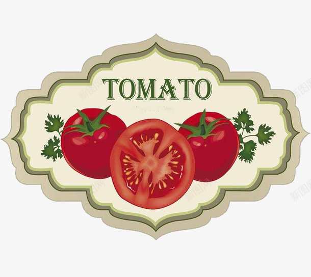 番茄的png免抠素材_新图网 https://ixintu.com 有机植物 标牌 水果 番茄 番茄树 英文 蔬菜 设计