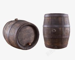 酿酒木桶两个酿酒的木桶高清图片