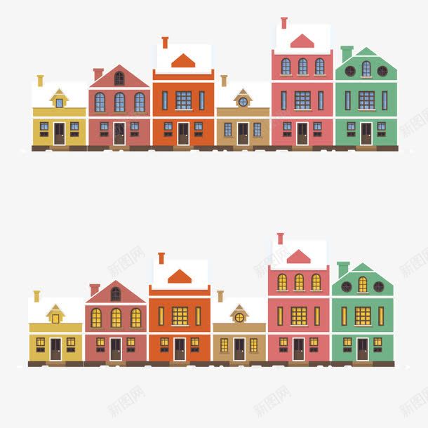 彩色外观房子png免抠素材_新图网 https://ixintu.com 城市 彩色 房子 扁平化
