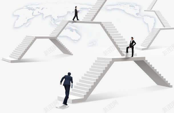 白色阶梯与商务人士psd免抠素材_新图网 https://ixintu.com 人士 商务 男人 白色 阶梯
