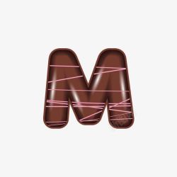 巧克力字母M素材