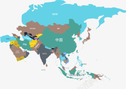 中亚地中亚五国地图高清图片