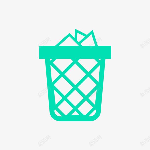绿色的垃圾筐png免抠素材_新图网 https://ixintu.com 垃圾筐 手绘 绿色