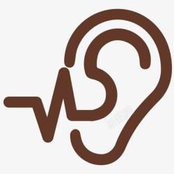 听力部位人耳朵重低频矢量图高清图片