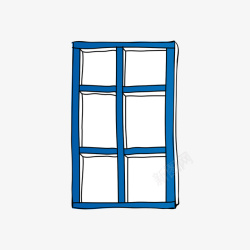 蓝色的窗户矢量图素材
