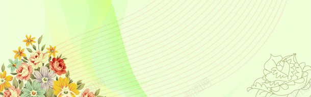 朵线条素描绿色jpg设计背景_新图网 https://ixintu.com 素描 线条 绿色