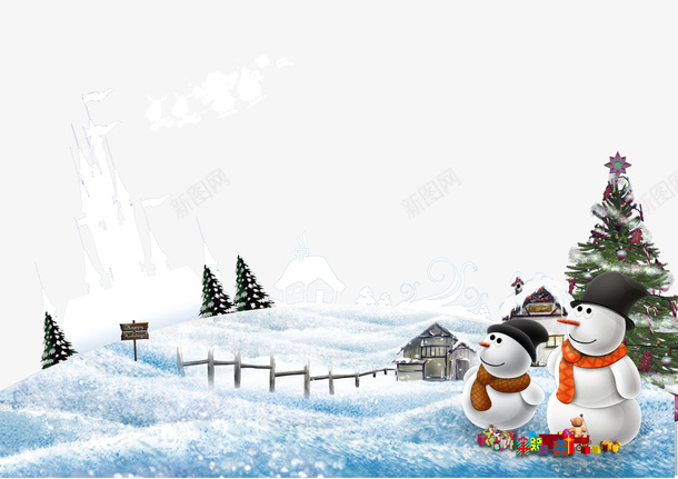 雪后圣诞城堡psd免抠素材_新图网 https://ixintu.com 圣诞城堡 圣诞快乐 寒冷 雪后城堡