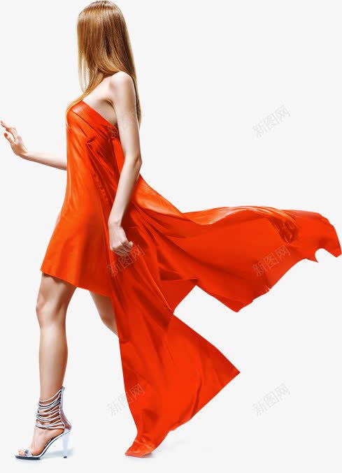 穿红裙的美女png免抠素材_新图网 https://ixintu.com PNG素材 时尚 红裙 美女