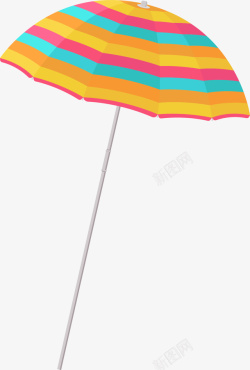 多彩大伞夏日沙滩多彩大伞高清图片