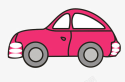 手绘粉色汽车素材