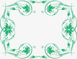 绿色花纹图框素材