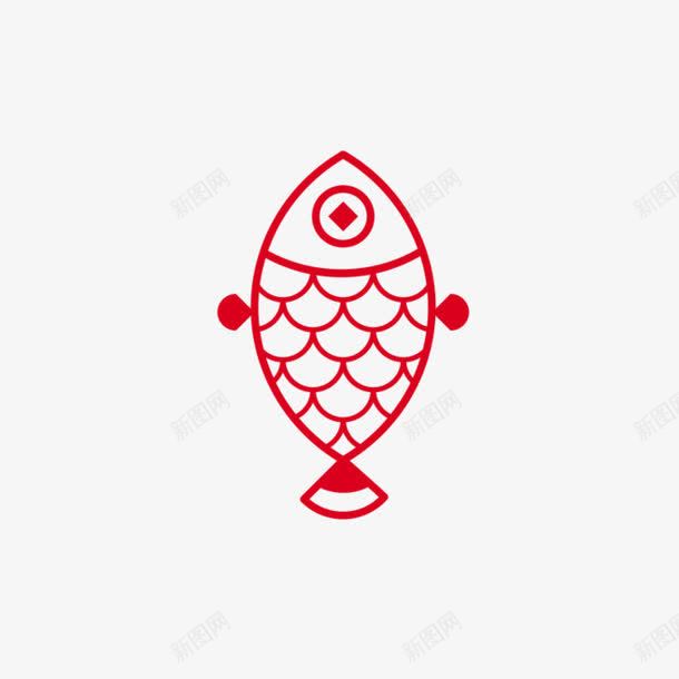 红色小鱼png免抠素材_新图网 https://ixintu.com 剪纸 卡通 小鱼 手绘 红色