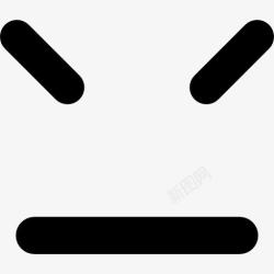 脸和泡沫表情的脸直口线和闭着眼睛图标高清图片