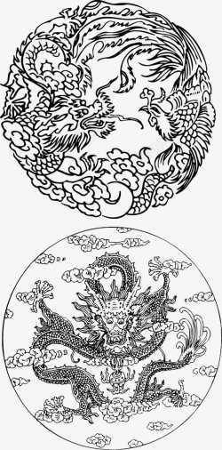 中国风古典龙纹素材