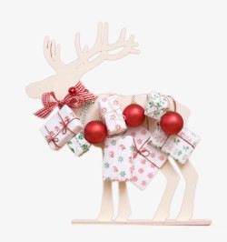 圣诞节背着礼物的驯鹿素材