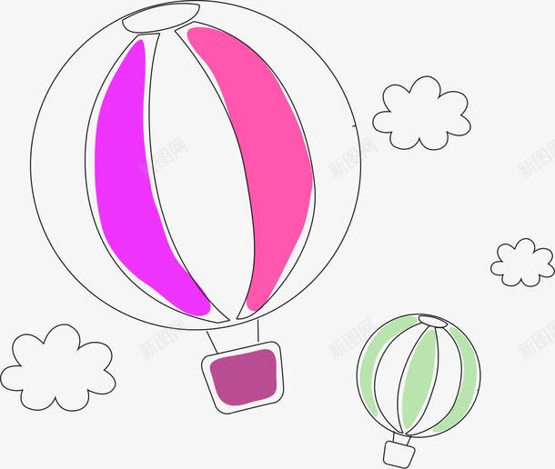 紫色卡通热气球装饰图案png免抠素材_新图网 https://ixintu.com 免抠PNG 卡通 热气球 紫色 装饰图案