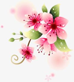 38妇女节粉色花朵装饰素材