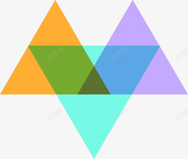 现代彩色三角形png免抠素材_新图网 https://ixintu.com PPT元素 几何 彩色 现代