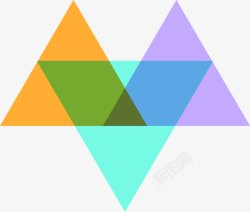 现代彩色三角形素材