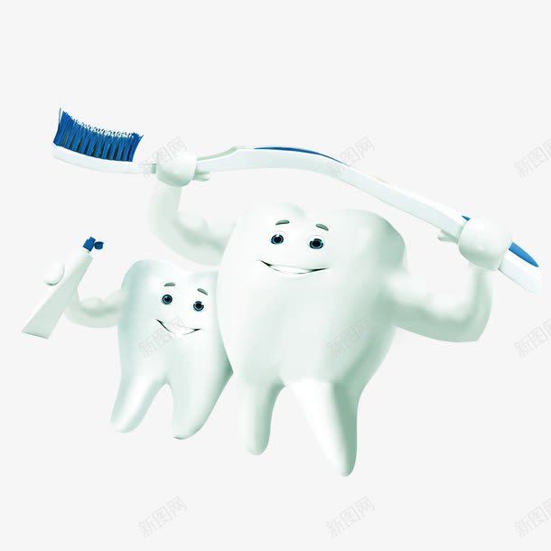 拿着牙刷的牙齿png免抠素材_新图网 https://ixintu.com 两颗牙齿 拿着牙刷的牙齿 牙刷 牙齿