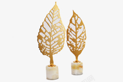 金色树叶形的装饰品素材