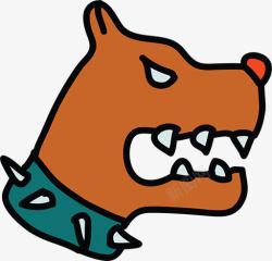 凶狠的PNG素材卡通狼犬高清图片