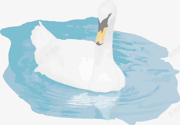 白色鸭子png免抠素材_新图网 https://ixintu.com 免费矢量下载 动物 插画 湖泊 白色鸭子