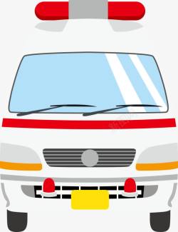 白色卡通救护车素材