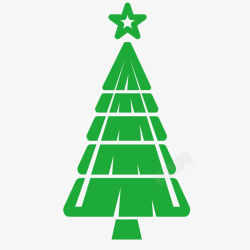 一棵圣诞树一棵手绘的简化圣诞树矢量图高清图片