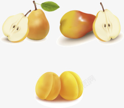 水果梨和桃子矢量图素材
