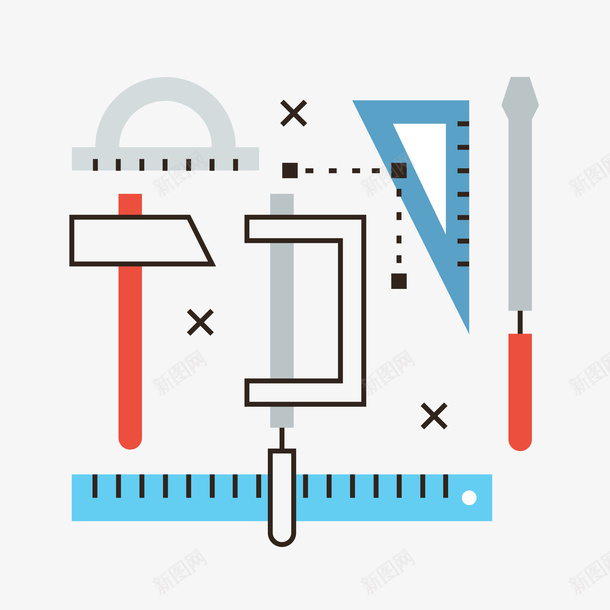 简约数学小工具标图矢量图图标eps_新图网 https://ixintu.com 免抠图PNG 图标 小工具 数学 简约 矢量图