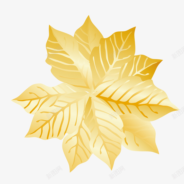 金色的树叶矢量图ai免抠素材_新图网 https://ixintu.com 树叶 装饰品 金色 矢量图